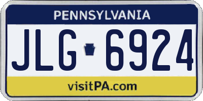 PA license plate JLG6924