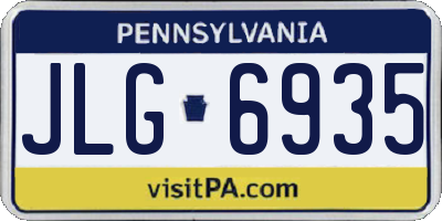 PA license plate JLG6935