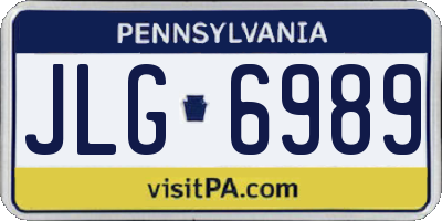 PA license plate JLG6989
