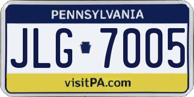 PA license plate JLG7005