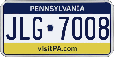 PA license plate JLG7008