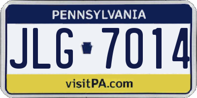 PA license plate JLG7014
