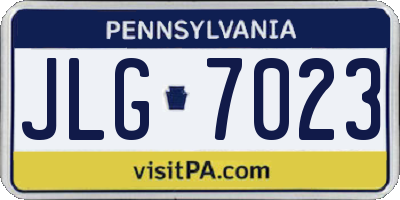 PA license plate JLG7023