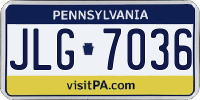 PA license plate JLG7036