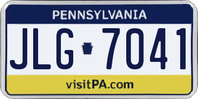 PA license plate JLG7041