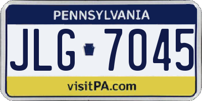 PA license plate JLG7045