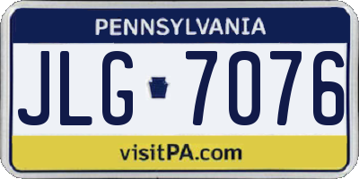 PA license plate JLG7076