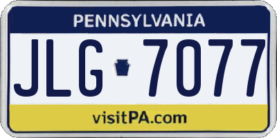 PA license plate JLG7077