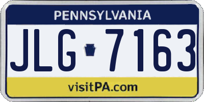 PA license plate JLG7163