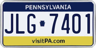 PA license plate JLG7401