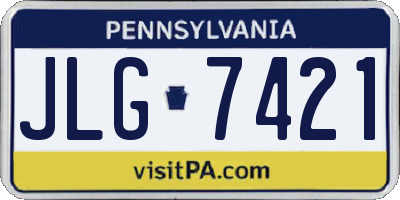 PA license plate JLG7421