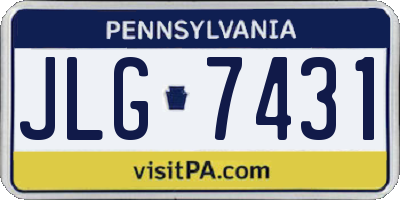 PA license plate JLG7431