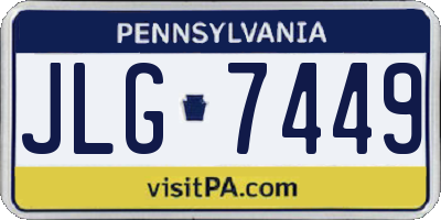 PA license plate JLG7449