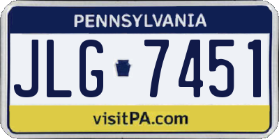 PA license plate JLG7451