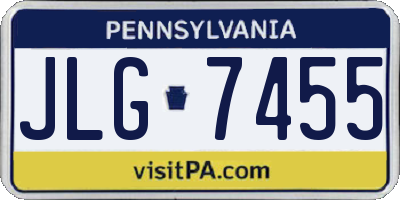 PA license plate JLG7455