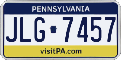 PA license plate JLG7457