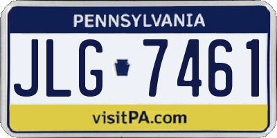 PA license plate JLG7461