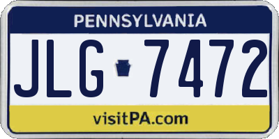PA license plate JLG7472