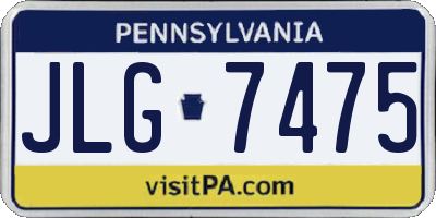 PA license plate JLG7475