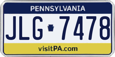 PA license plate JLG7478