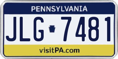 PA license plate JLG7481