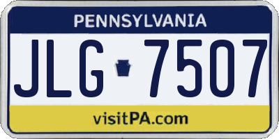 PA license plate JLG7507