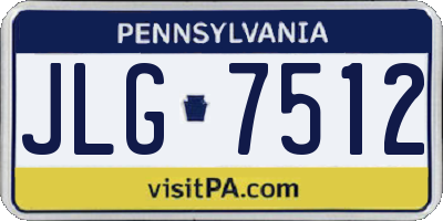 PA license plate JLG7512
