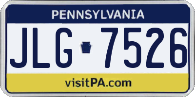 PA license plate JLG7526