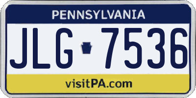 PA license plate JLG7536