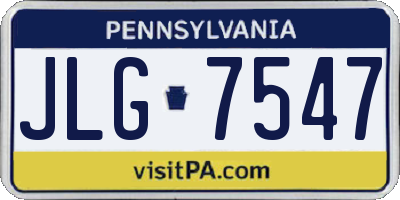 PA license plate JLG7547