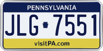PA license plate JLG7551