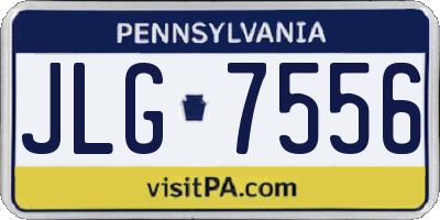 PA license plate JLG7556