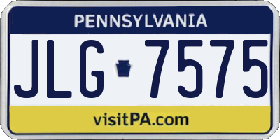 PA license plate JLG7575