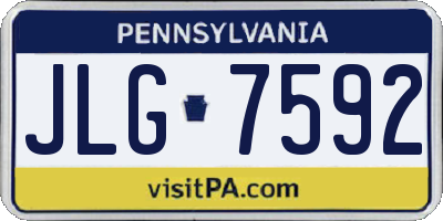 PA license plate JLG7592