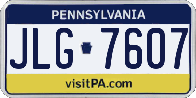 PA license plate JLG7607