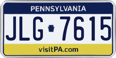PA license plate JLG7615