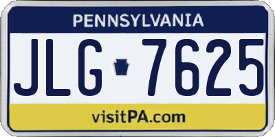 PA license plate JLG7625