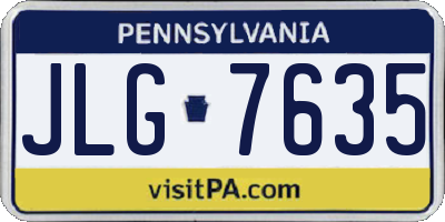 PA license plate JLG7635