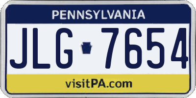 PA license plate JLG7654