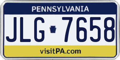 PA license plate JLG7658