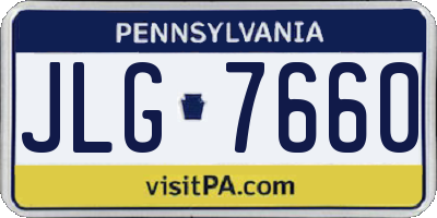 PA license plate JLG7660