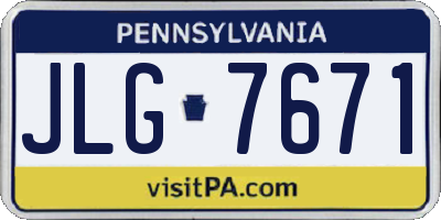 PA license plate JLG7671