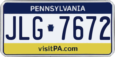 PA license plate JLG7672