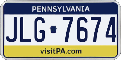 PA license plate JLG7674