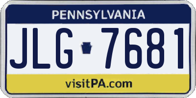 PA license plate JLG7681