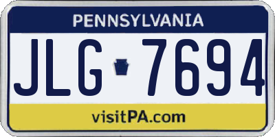 PA license plate JLG7694