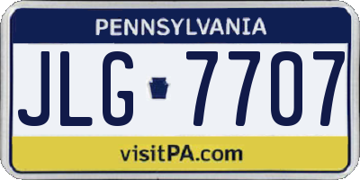 PA license plate JLG7707