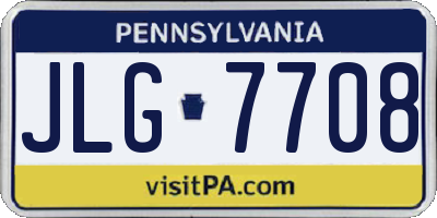 PA license plate JLG7708