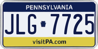 PA license plate JLG7725