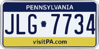 PA license plate JLG7734